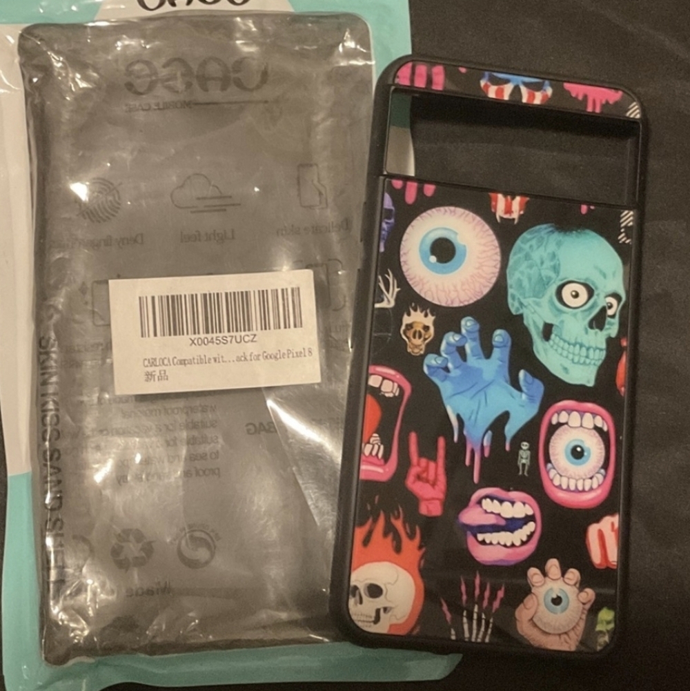 Colorful Skull and Eye Design Phone Case for Google Pixel 8